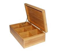 Box Porta Te' Thea Dolci Legno Di Bamboo 6 Posti Scatola Porta Oggetti Cucito