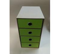 Box portaoggetti 4 cassetti per A5 - Rossler SOHO - AVANA/VERDE