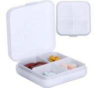 BOX PORTAPILLOLE 4 SCOMPARTI contenitore medicine pillole ORGANIZER MEDICINALI