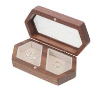 Box portatore ad anello | Wood Double Ring Box - Organizzatore della scrivania per fidanzamento Proposta di sposo da sposa Anniversari Moglie Marito Speciale