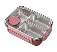 Box pranzo acciaio inossidabile | Contenitori alimenti metallo con coperchi | Snack box isolato prova perdite con 3 scomparti | Scatole per pranzo B-entos termici grande capacità per adulti e bambini