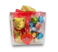 Box Quadrato San Valentino .Orsetto Lindor e 20 Cioccolatini assortiti.