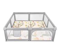 MS Parco XXL + tappeto da gioco per bambini 180 x 200 cm - doppio lato, tappetino molto imbottito (1,5 cm spesso), pieghevole e con borsa per il trasporto