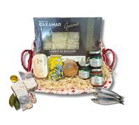 BOX REGALO - Cesto Gastronomico MARE & MONTI 1 con Baccalà 7 Prodotti