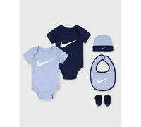 Box regalo Nike baby set 5 pezzi con due body bavaglino calzini e cappello logo