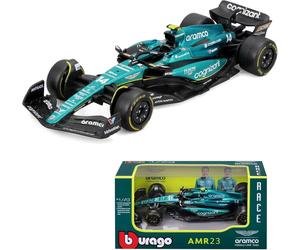 BOX ROTTO ASTON MARTIN F1 Modello Auto F. ALONSO nr 14 2023 12cm 1/43 Bburago