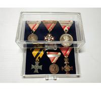 BOX SCATOLA IN ACRILICO CON 2 CASSETTI PER MEDAGLIE AUSTRIACI KUK GUERRA ecc..