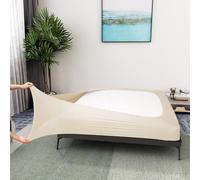 Box Spring Cover King Size - Gonna da letto a 4 lati in jersey e tessuto elasticizzato per letto king size, colore: Beige