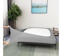 Box Spring Cover Queen Size - Gonna da letto a 4 lati in jersey e tessuto elasticizzato per hotel e casa, colore: Argento