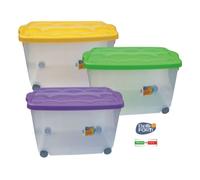 Stefanplast Vasco 57L Scatola Contenitore con Coperchio e Ruote - 13092