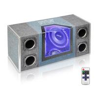 Box subwoofer ventilato doppia serie da 25,4 cm, woofer ad alta potenza con cono di carta argentato, design ventilato posteriore con luci LED integrate - PLBNPS21