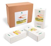 Box Tè dall'India | Assortimento Tè | Idea Regalo | 45 Filtri Piramidali | Selezione 3 Diversi Gusti | Tè Nero Masala Chai, Tè Verde Curcuma Zenzero, Tè Verde alla Menta | Dhyāna® - Natural Leaf Tea