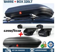 BOX Tetto 320LT+ BARRE Portatutto per Fiat Doblò 1 MPV GoodYear ANTIFURTO a SERR