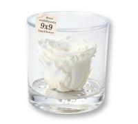 Box Tondo 9cm con Rosa Bianca stabilizzata Profumata, Rose stabilizzate Bianche Vere Eterne | Idea bomboniere Matrimonio, Comunione, Battesimo, Idee bomboniere cresima | Fatto in Italia (Bianca 1048)