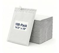 BOX USA Buste per spedizioni, 35,6 x 48,3 cm, confezione da 100, bianche, grandi, resistenti, autoadesive, per imballaggio, spedizioni sicure e spedizioni di piccole imprese