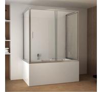 Box Vasca da Bagno 3 lati 6 mm Scorrevole in Cristallo Parete Sopravasca Doccia