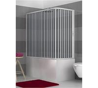 Box Vasca in PVC A Soffietto 2 Lati Anta Unica CM 70x150/160xH150