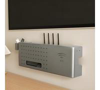 Box WiFi da parete per router di occultamento nizer modem rack copertura gestione cavi armadio di archiviazione multimediale per casa e ufficio (grigio 60 cm)