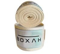 Boxah - Classiche fasce per le mani da boxe da 4 m, gancio elastico per pollice e chiusura in velcro, supporto per polso unisex per Muay Thai, MMA, kickboxing e allenamento di boxe (4 m, bianco)