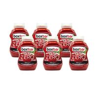 BOXBAR Ketchup zero, ketchup a basso contenuto di calorie, zuccheri e zero grassi, senza glutine e vegetariana (6 Flaconi da 250g)