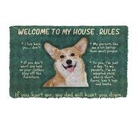 Boxbit zerbino ingresso esterno tappeto Zerbino personalizzato Corgi Welcome To My House Rules decorazioni casa Regali