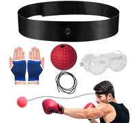 Boxe Reflex Fascia Set - Fascia elastica 25 cm, palla da allenamento in espansa, attrezzatura interattiva di reazione con guanti e occhiali | Migliora la precisione della velocità per la pratica