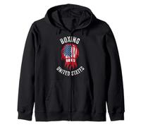 Boxe Support The Team Boxer Bandiera USA Uomini Donne Bambini Felpa con Cappuccio