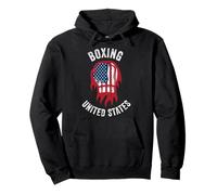 Boxe Support The Team Boxer Bandiera USA Uomini Donne Bambini Felpa con Cappuccio