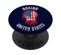 Boxe Support the Team Boxer bandiera USA Uomini Donne Bambini PopSockets PopGrip Adesivo