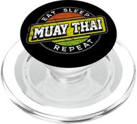 Boxe thailandese retrò Eat Sleep Muay Thai con distintivo ripetuto PopSockets PopGrip per MagSafe
