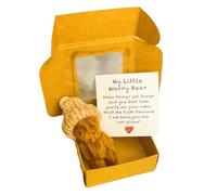 Boxed Bear | Orso di peluche fatto a mano - viene fornito con una cartolina con un tobox, un design commovente, per primi regali, oggetti per bambini, baby shower, regali, mamma