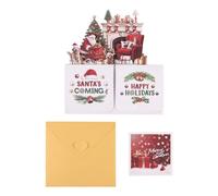 Boxed Christmas Cards - 3D Keepsake Greeting for Family Friends Holiday Parties | Paper Craft Cards with Intricate Designs Handmade Note Set Indoor Outdoor Seasonal Celebration Home Use, Multicolor