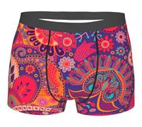 Boxer A Pantaloncino Uomo Fiore Colorato Stampa Etnica Mutande Uomo Classiche Boxer Uomo Morbidi Boxer da Uomo per Amante, Boy, Uomo M