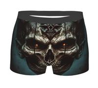 Boxer Aderenti da Uomo Evil Skull Satanic Dead Dark Elastici Boxers Boxer Uomo Comodi Pantaloncini Boxer Intimo per Sala dello Sport Corso A Pied Palestra L