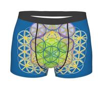 Boxer Aderenti Flower of Sacred Geometry Ancient Colorful Intimo Maschile Morbidi Mutande Uomo Confortevoli Boxer da Uomo per Running Uso Quotidiano Sport XXL
