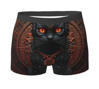 Boxer Aderenti Occult Cat Board Red Black Intimo Maschile Morbidi Mutande Uomo Confortevoli Boxer da Uomo per Gym Uso Quotidiano Running L