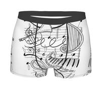 Boxer Aderenti Piano Note Musical Melody Senza Patta Frontale Mutande Boxer Comodi Comodi Pantaloncino per Sportivo Cricket Utilizzo Quotidiano XXL