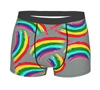 Boxer Aderenti Rainbow Pride Gay Equal Rights Pattern Boxer da Uomo Morbidi Mutande Uomo Confortevoli Intimo Maschile per Uso Quotidiano Sport Gym M