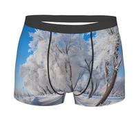 Boxer Aderenti Snow Falling in The Park Print Mutande Uomo per Sport L