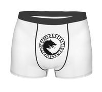 Boxer Aderenti The Wolf of Yin And Yang Intimo Maschile Premium Mutande Uomo Confortevoli Boxer da Uomo per Uso Quotidiano Gym Running M