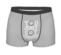 Boxer Aderenti You Just Got Served Volleyball Mutande Uomo Morbidi Boxer da Uomo Premium Intimo Maschile per Gym Sport Uso Quotidiano M