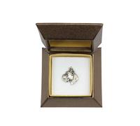 Boxer - Argento Placcato Spilla Con Dem Immagine di Un Cane Art Dog