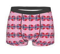 Boxer Attillati Norwegian Flag Pattern Elastici Mutande Boxer Comodi Sagomati Pantaloncino per Camera da Letto Tenue De Tous Les Jours Anziani L
