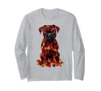 Boxer autunno foglie autunno cane boxer mamma Maglia a Manica