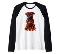 Boxer autunno foglie autunno cane boxer mamma Maglia con Maniche Raglan