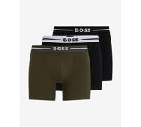Boxer BOSS Stripe Contrast Logo verde cachi nero bianco (3 unità) - S