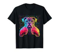Boxer Bulldog con guantoni da boxe Kickboxing divertente cane da boxe Maglietta