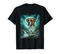 Boxer Cane Aurora Boreale Aurora Boreale Natura Luna Maglietta