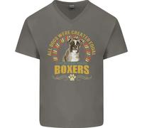 Boxer Cane Uomo Scollo A V Cotone T-Shirt