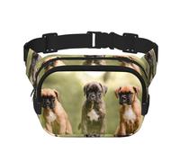Boxer Cani Cuccioli Animali Domestici Cani di Famiglia, Marsupio quadrato a doppio strato, borsa da viaggio, marsupio casual